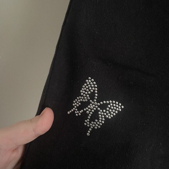 PacSun Womn 24 Rhinestone Butterfly Y2K 90s Grunge Ultra High Rise Slim Jean NWT - Picture 5 of 12